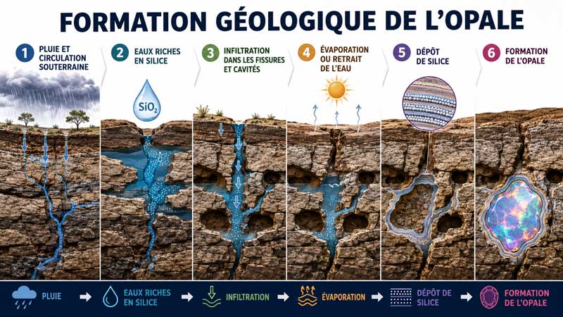 Formation géologique de l’opale