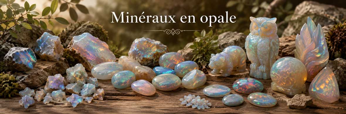 pierres, minéraux et objets décoratifs en opale naturelle