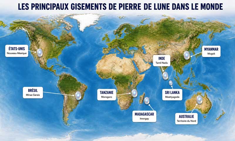 gisements de pierre de lune