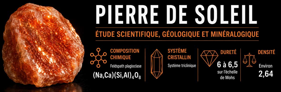 pierre de soleil observée sous un angle scientifique avec reflets feldspathiques