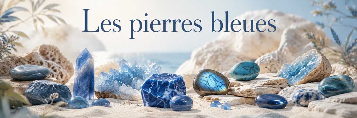 pierres bleues naturelles, saphir, aigue-marine, lapis-lazuli et turquoise