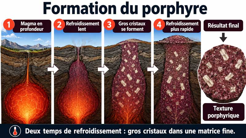 Formation géologique de porphyre