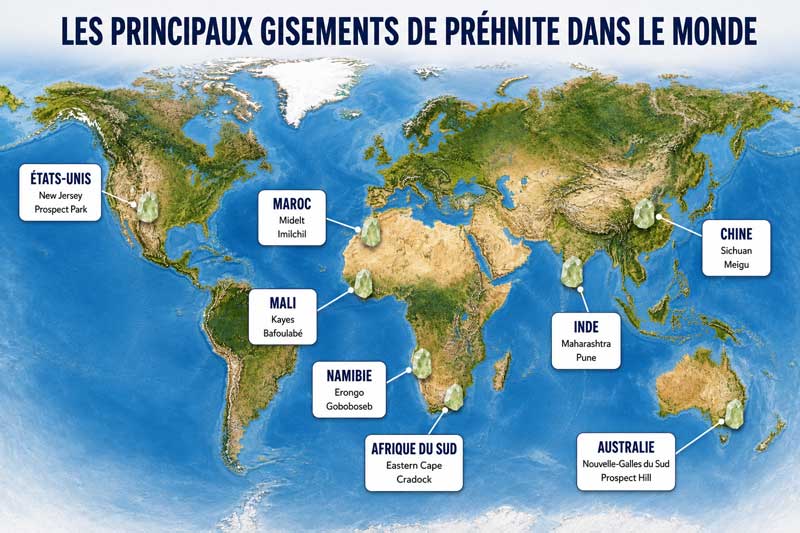 gisements de préhnite