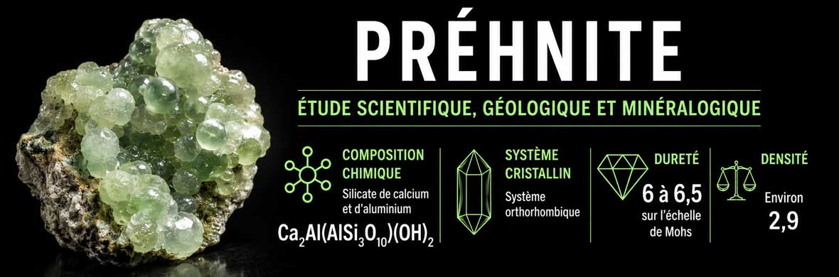 Préhnite naturelle étudiée sous l’angle minéralogique, cristallographique et géologique