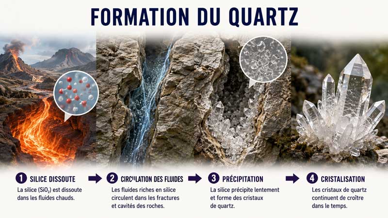 Formation géologique de quartz