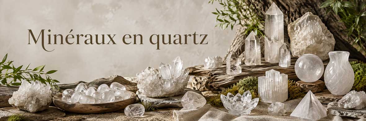 Pierres, cristaux et objets en quartz naturel