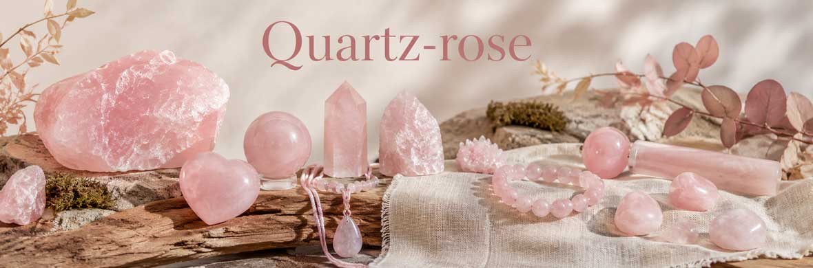 quartz rose, pierres naturelles, cristaux et bijoux