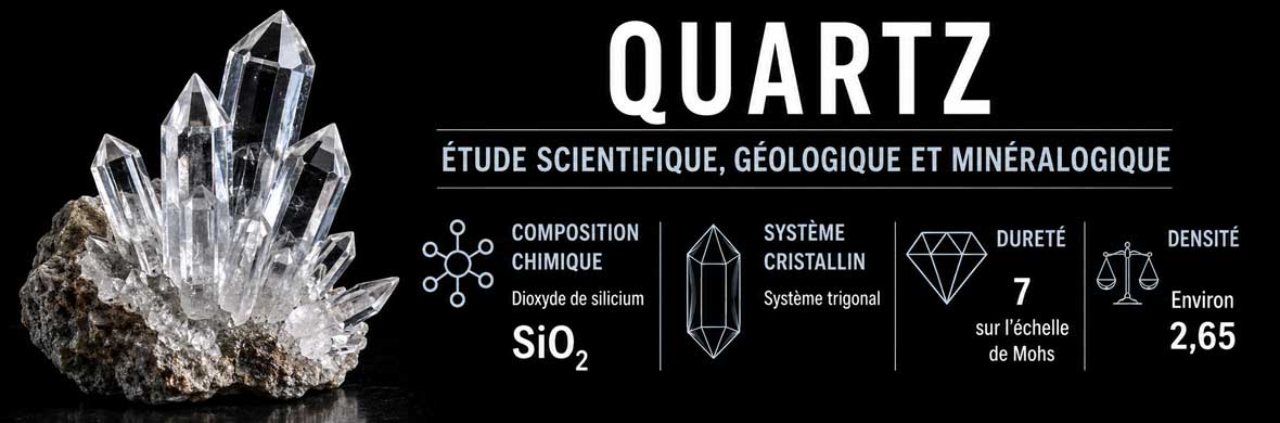Cristaux de quartz étudiés en minéralogie et cristallographie