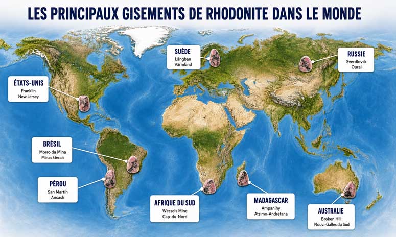 gisements de rhodonite