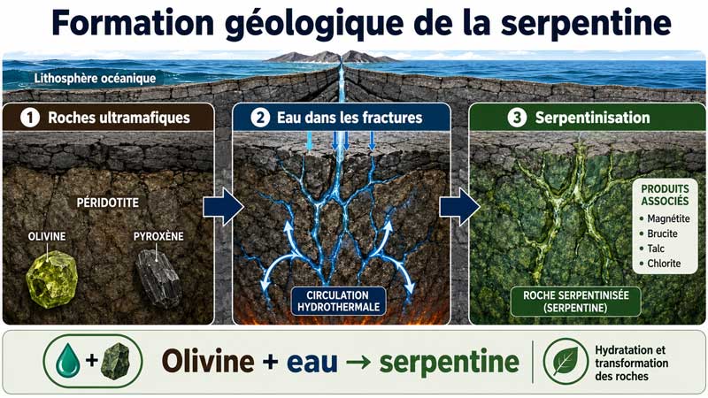 Formation géologique de la serpentine