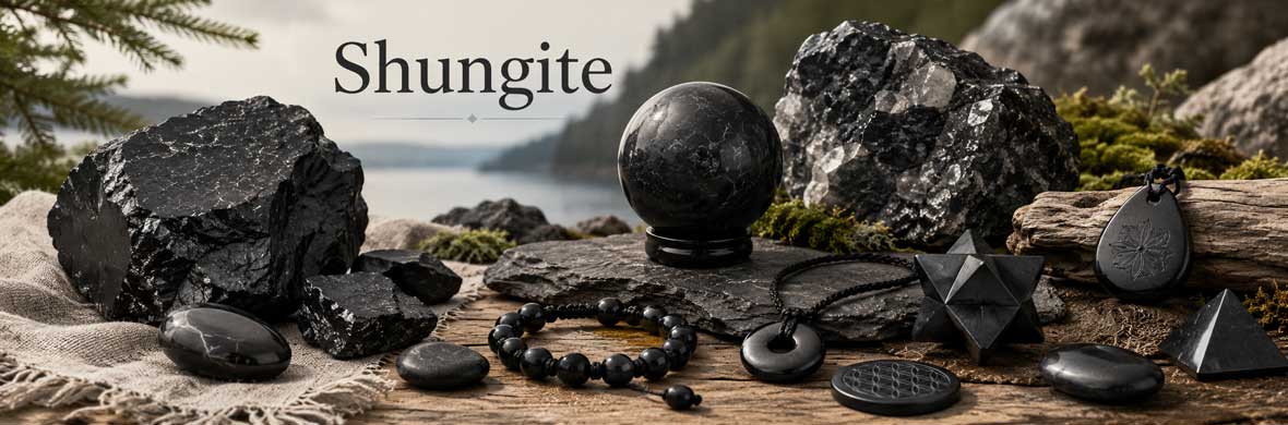 pierres, bijoux et objets en shungite naturelle