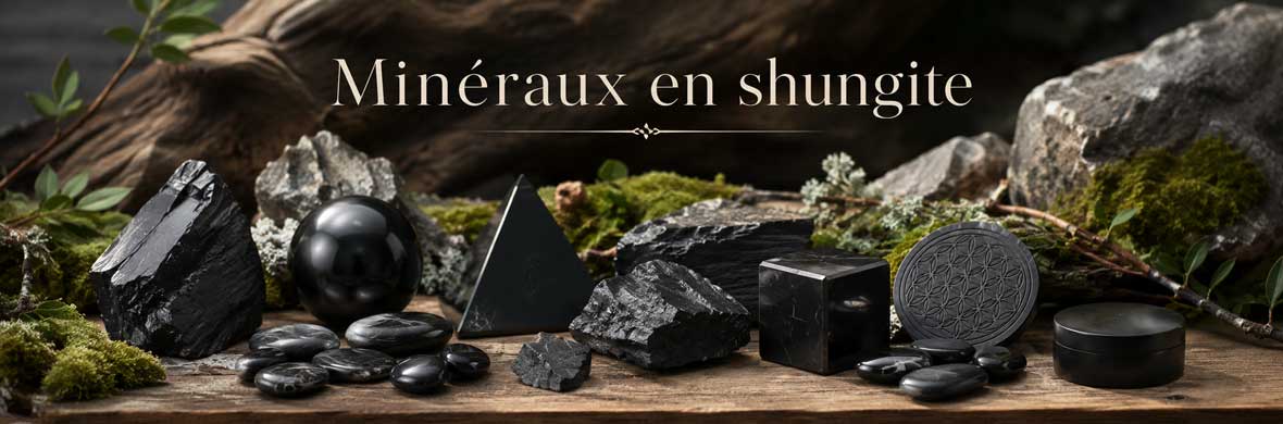 pierres naturelles, galets et objets décoratifs en shungite
