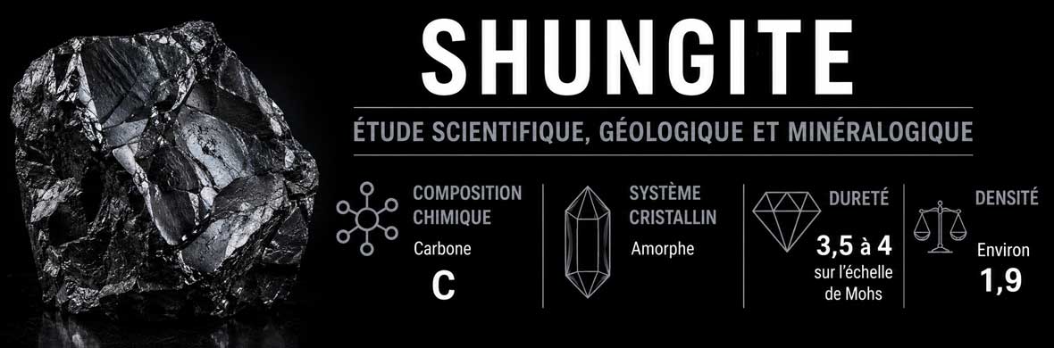 étude scientifique de la shungite, roche carbonée noire de Carélie