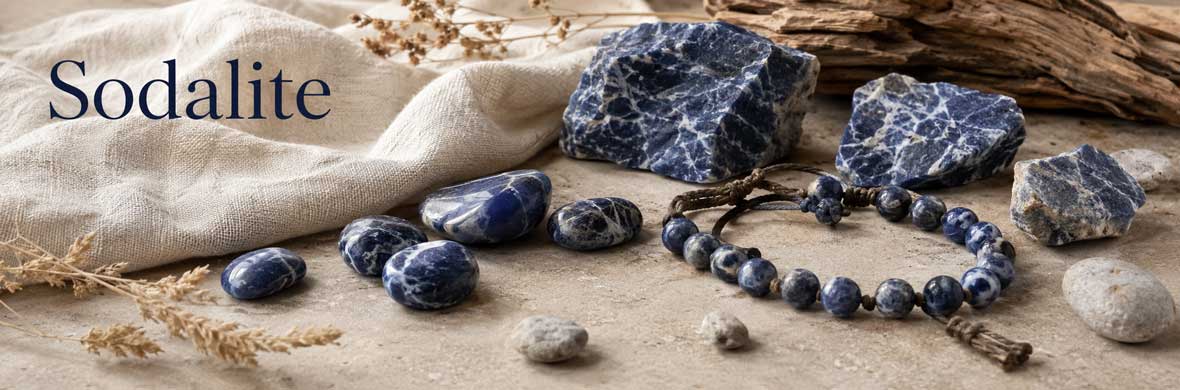 Sodalite bleue naturelle avec veines blanches