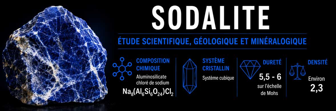 sodalite bleue naturelle en spécimen minéralogique